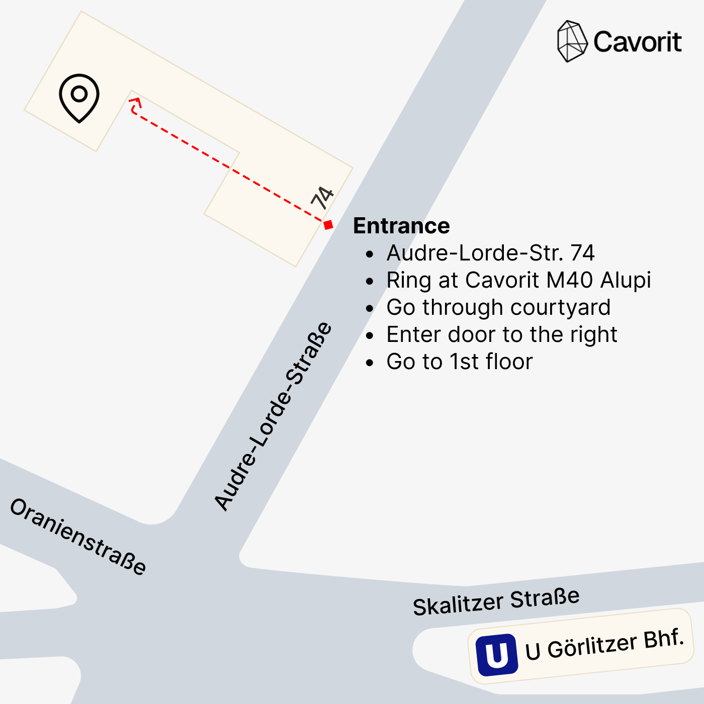 Image of directions to Cavorit office